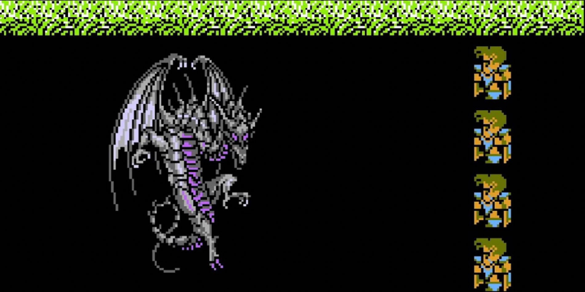 Bahamut é convocado em batalha em Final Fantasy III para NES