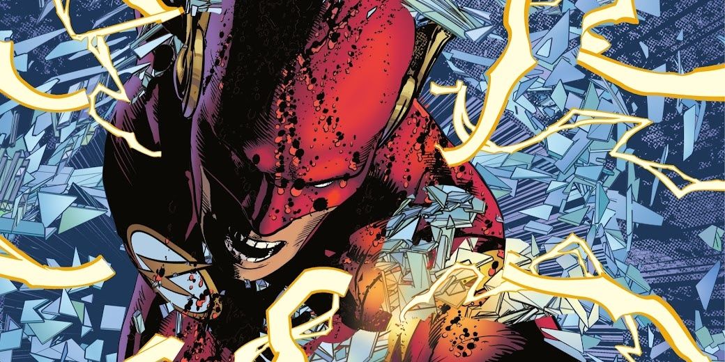 Wally West, o Flash da DC, quebra cacos de vidro em sua 800ª edição.