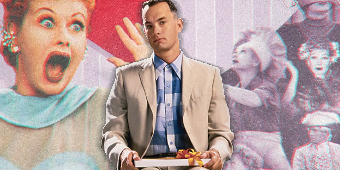 Tom Hanks' Forrest Gump centering images from I Love Lucy