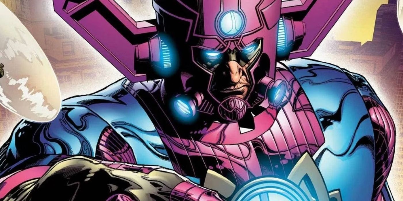 Galactus standing in Marvel Comics.