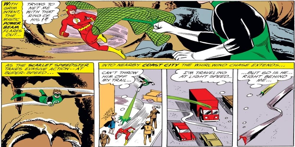 The Flash and Green Lantern fight in their first encounter