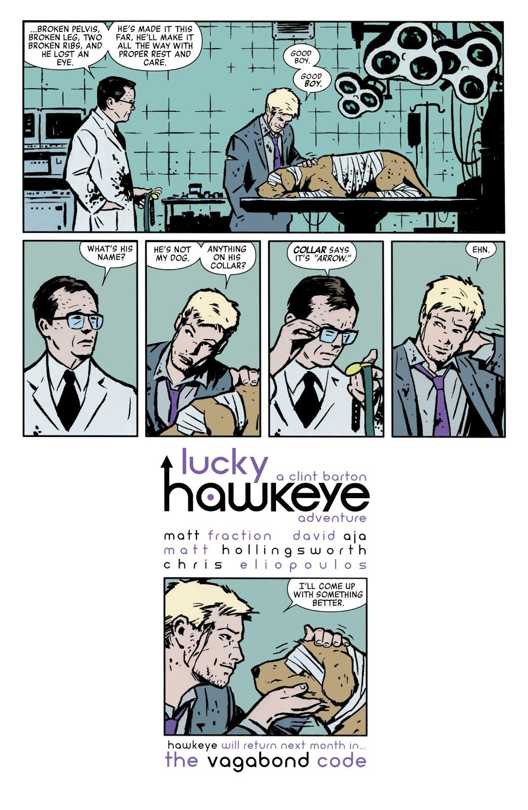 Hawkeye gets a new pet dog