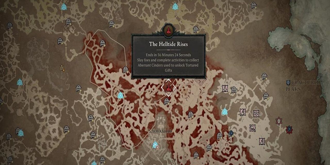 Mapa Helltide em Diablo IV