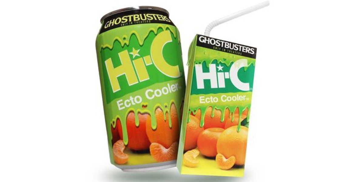 Ecto Cooler inspirado nos Caça-Fantasmas da Hi-C em forma de lata e caixa de suco