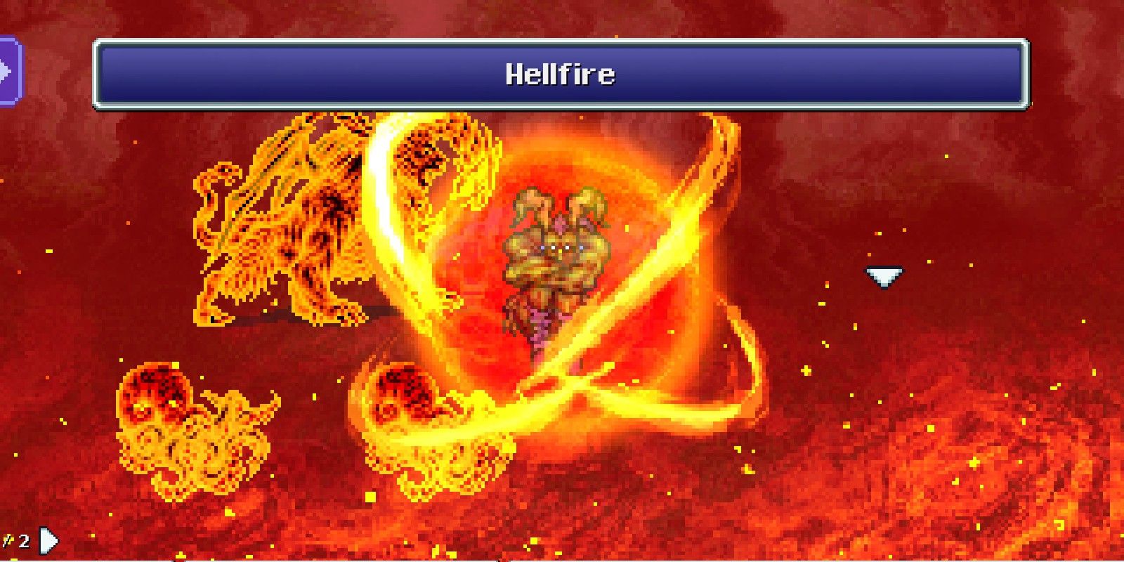 Ifrit using Hellfire in Final Fantasy VI Pixel Remaster