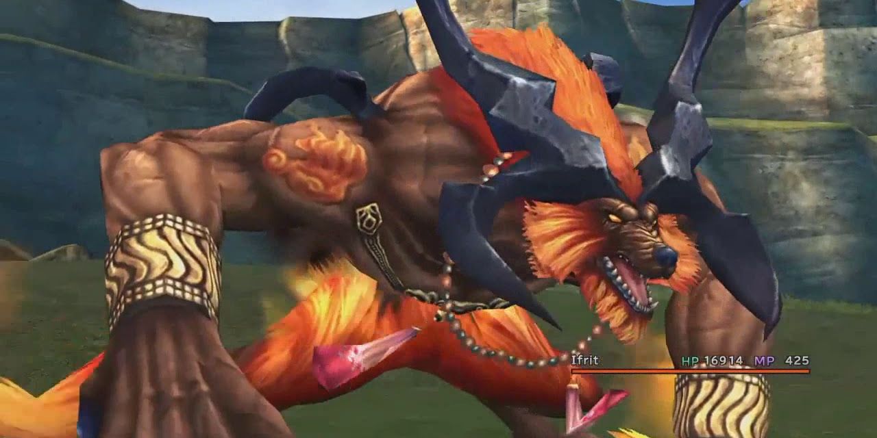Ifrit is summoned into battle in Final Fantasy X