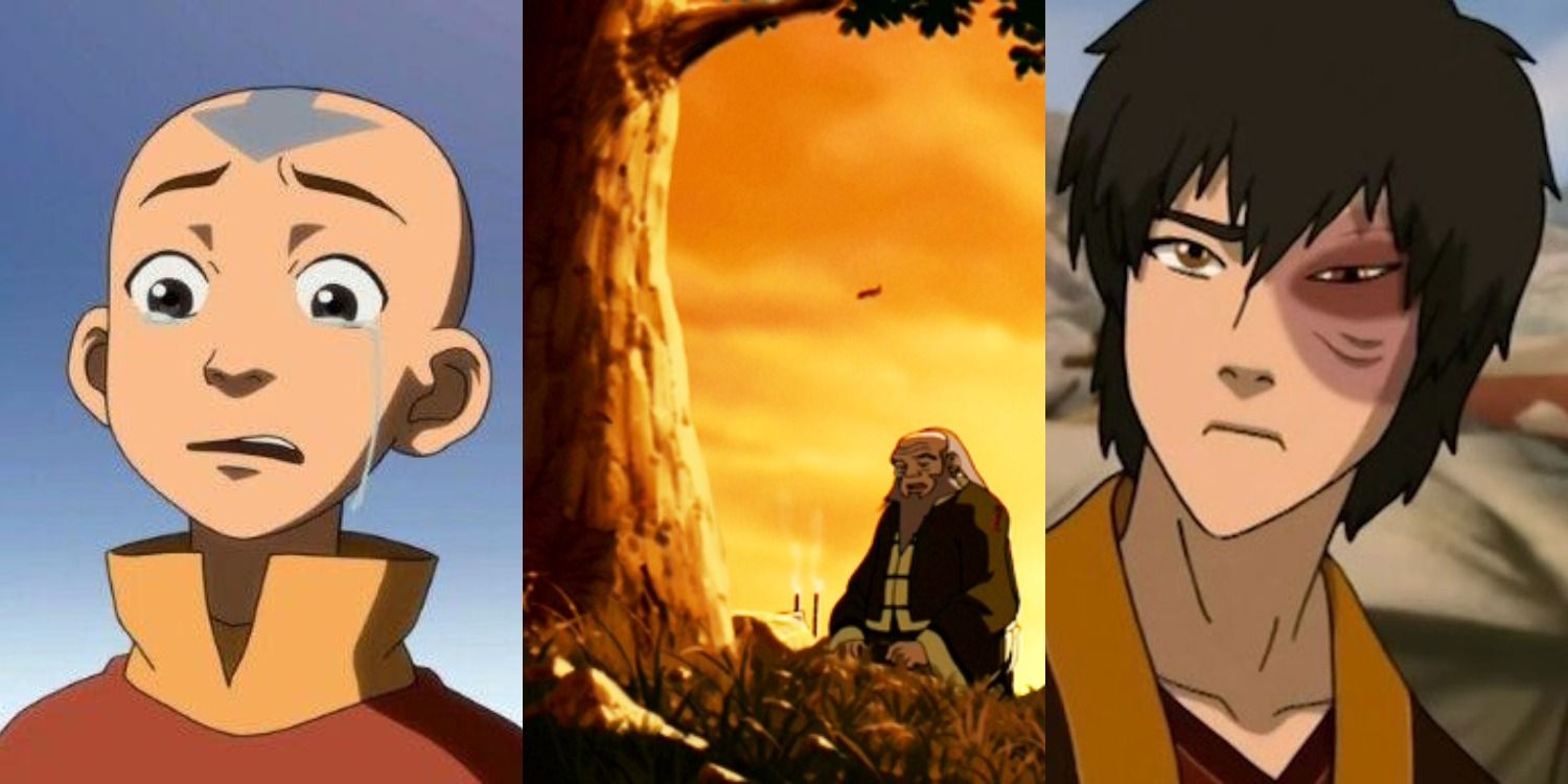Aang, uncle Iroh and Zuko split image Avatar the Last Airbender tragic characters title image