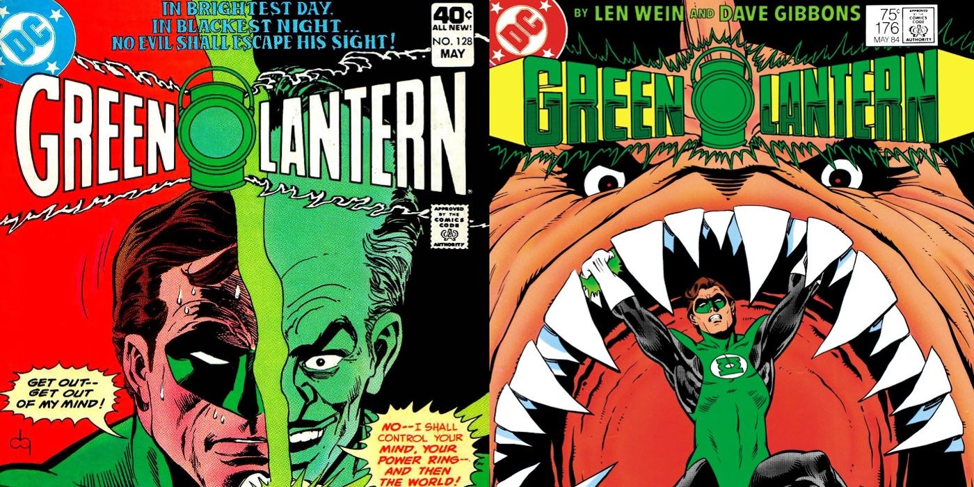 Hal and Hector's faces merge and Hal hold Sharks mouth open on Green Lantern comic covers