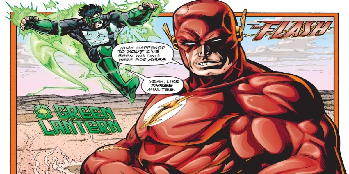 The Flash gets impatient with Green Lantern in JLA #2