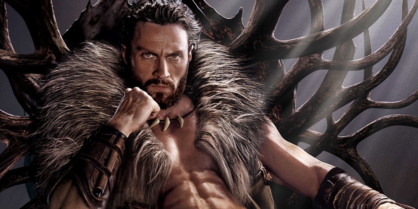 Kraven The Hunter Poster Drops As Trailer Leaks   Kraven The Hunter Poster Aaron Taylor Johnson 