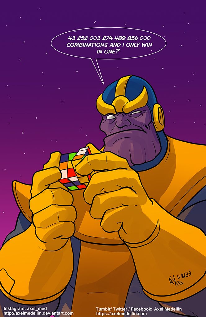 Thanos brincando com o Cubo Mágico do Infinito