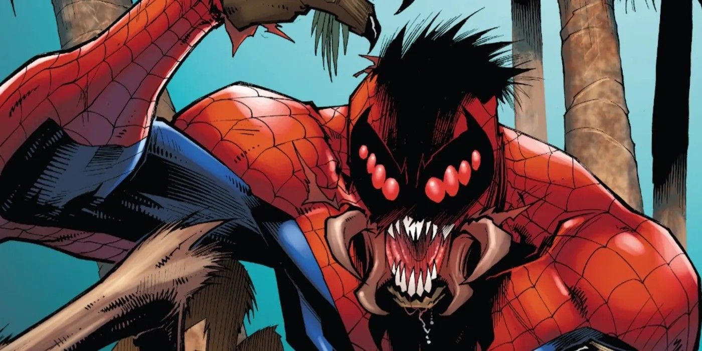 Man-Spider snarling in Non-Stop Spider-Man by Marvel Comics