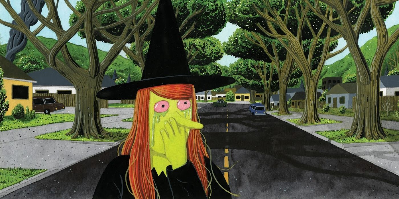 Megg cries in the road in Simon Hanselmann's Bad Gateway from Fantagraphics