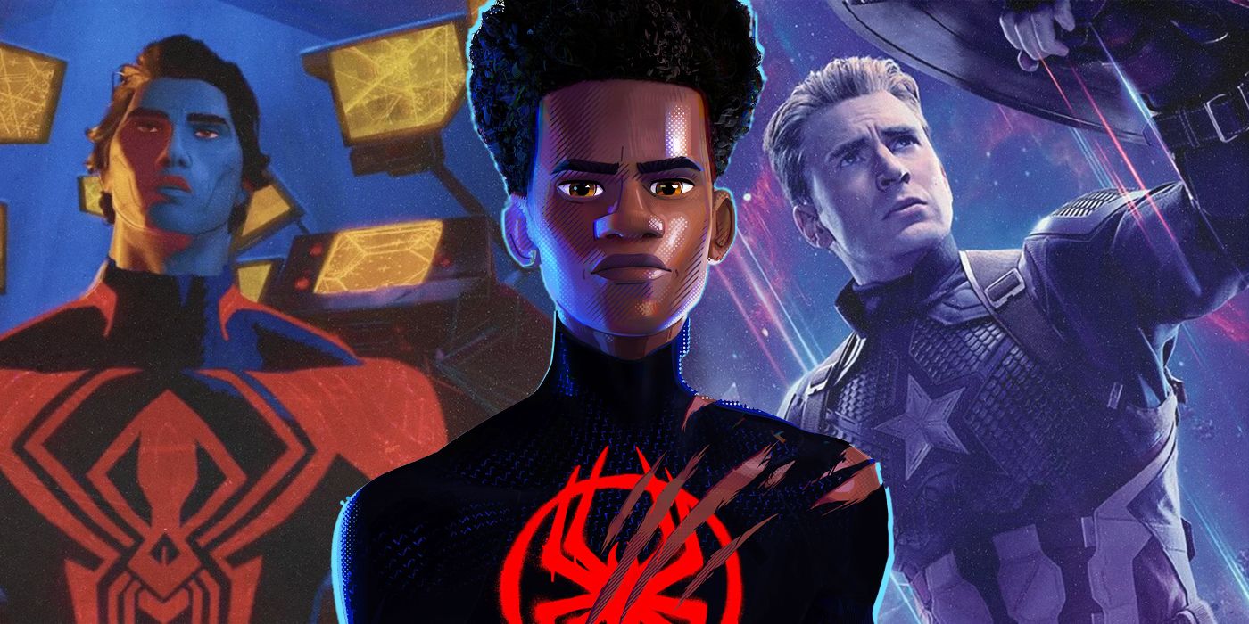 MIles Morales in Front of Miguel O'Hara and Steve Rogers