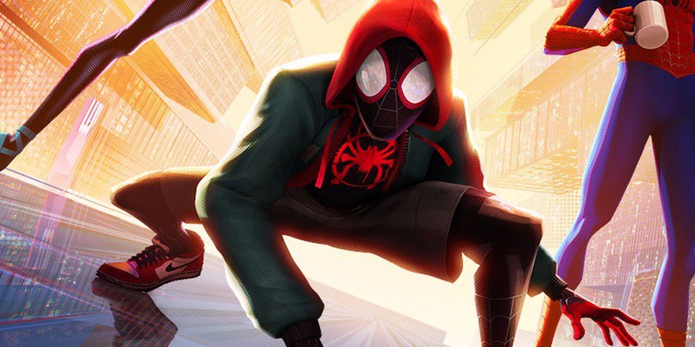 Miles Morales in his blended civilian and superhero costume from Spider-Man Into the Spider-Verse