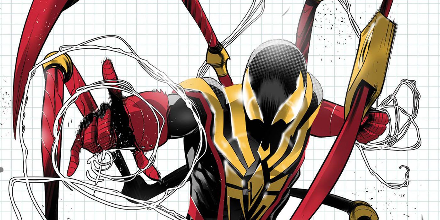 Miles Morales sporting Stark armor on the Miles Morales #7 variant cover.