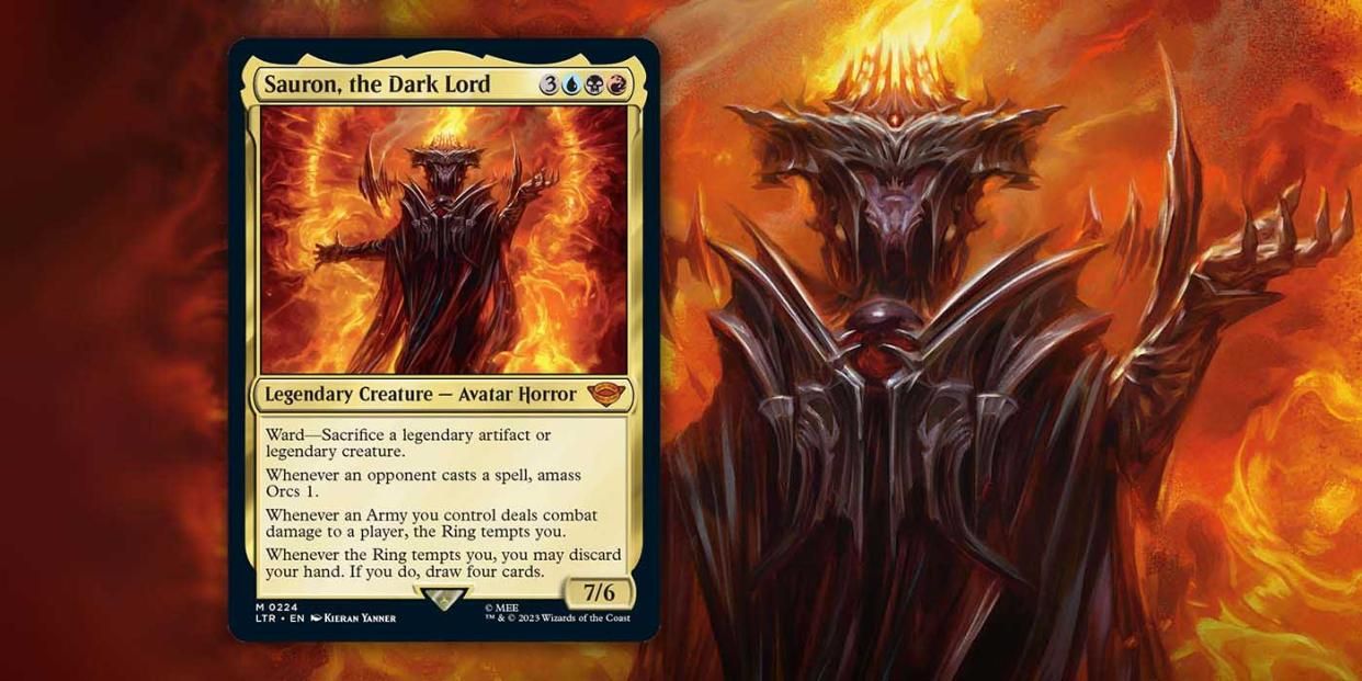 sauron, the dark lord mtg card from tales of middle-earth