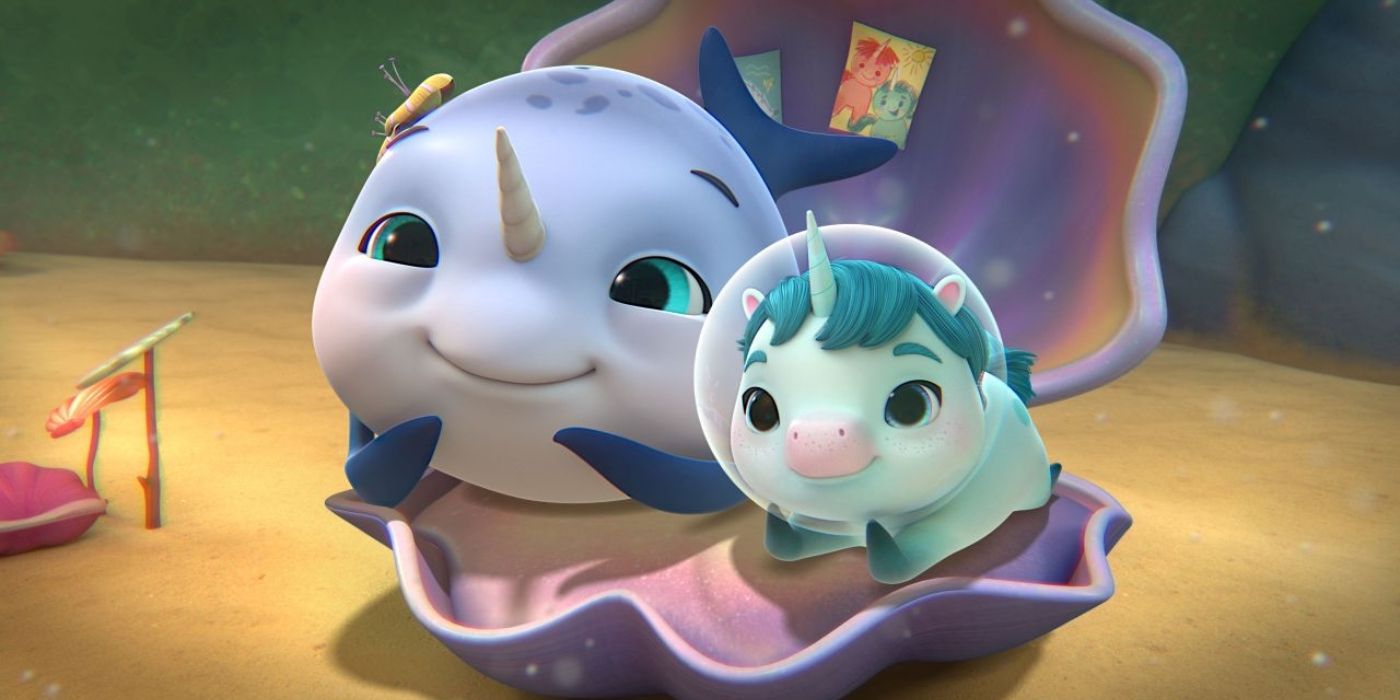 Kelp and his Narwhal sibling in Dreamworks' Not Quite Narwhal. 