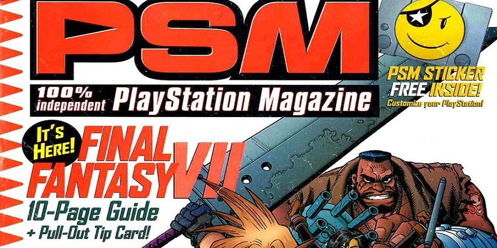 Capa da revista PSM 100% Independent com Barrett de FF7