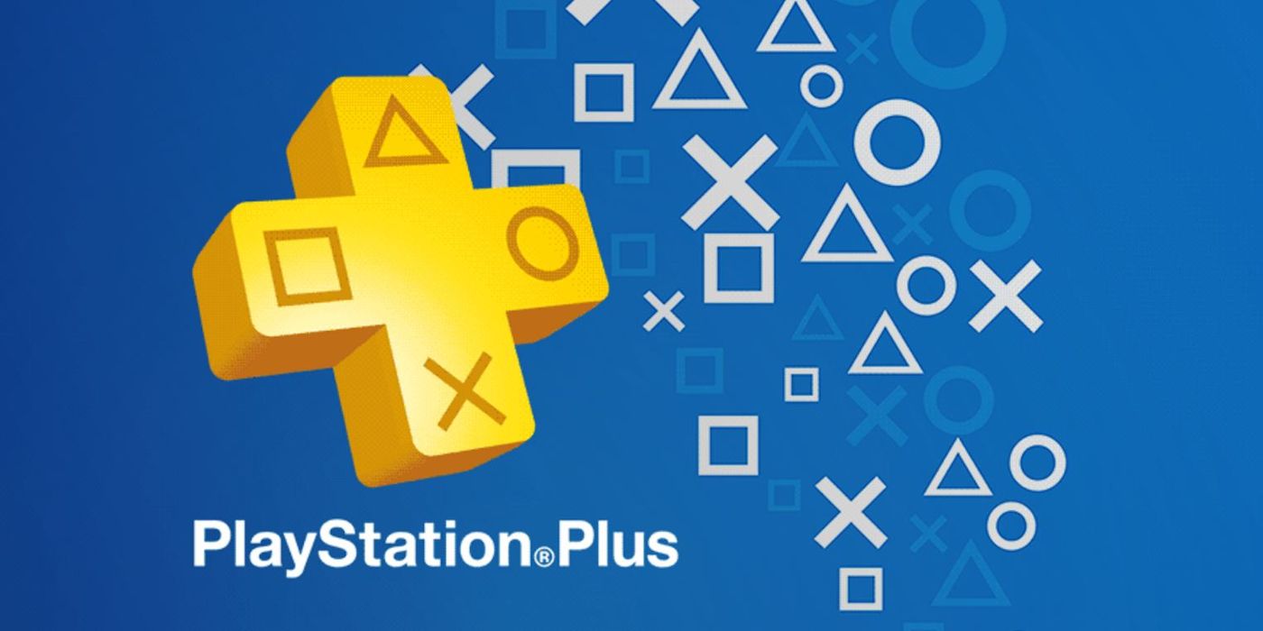 The PlayStation Plus logo with PlayStation controller shapes in the background.