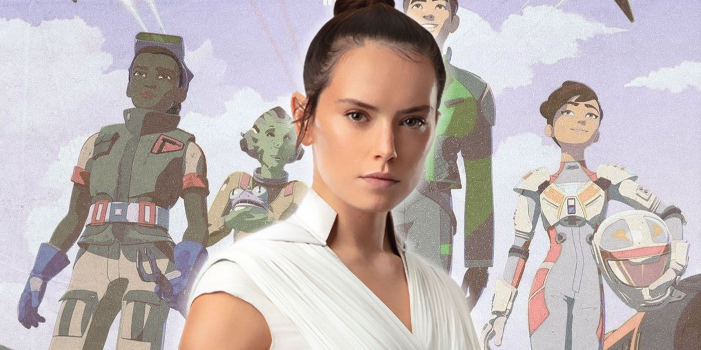 Rey in front of Star Wars Resistance