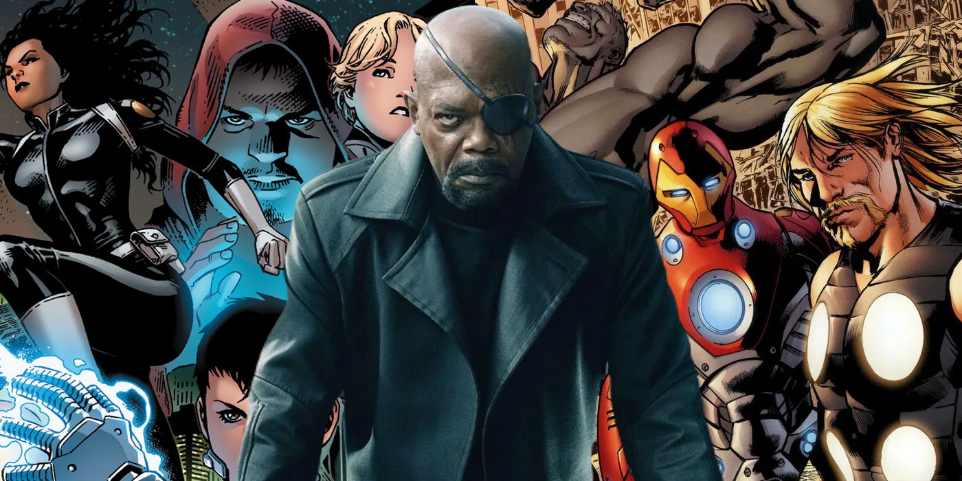 Split Image: Secret Warriors in Marvel Comics, Nick Fury (Samuel L. Jackson) in the MCU, and the Ultimates (Earth-1610)
