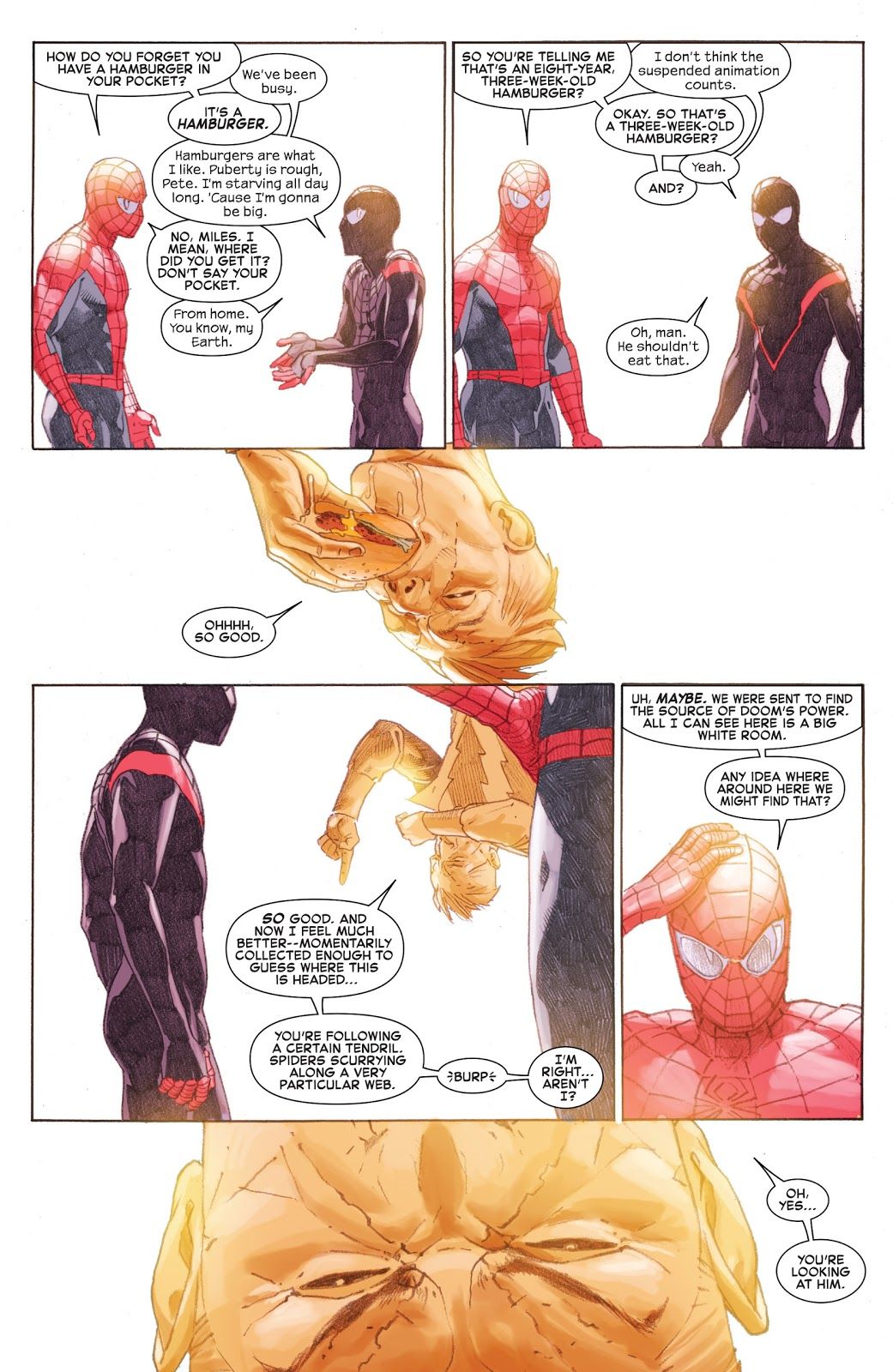 O Homem-Molecular agradeceu a MIles Morales pelo hambúrguer