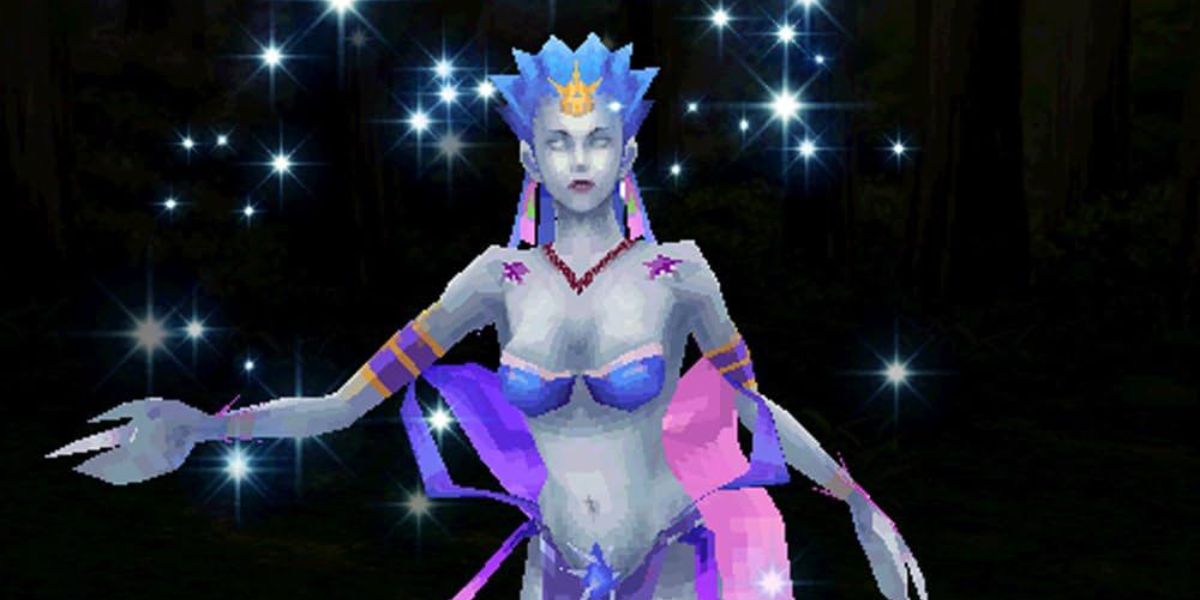 Shiva después de ser invocado en Final Fantasy III DS
