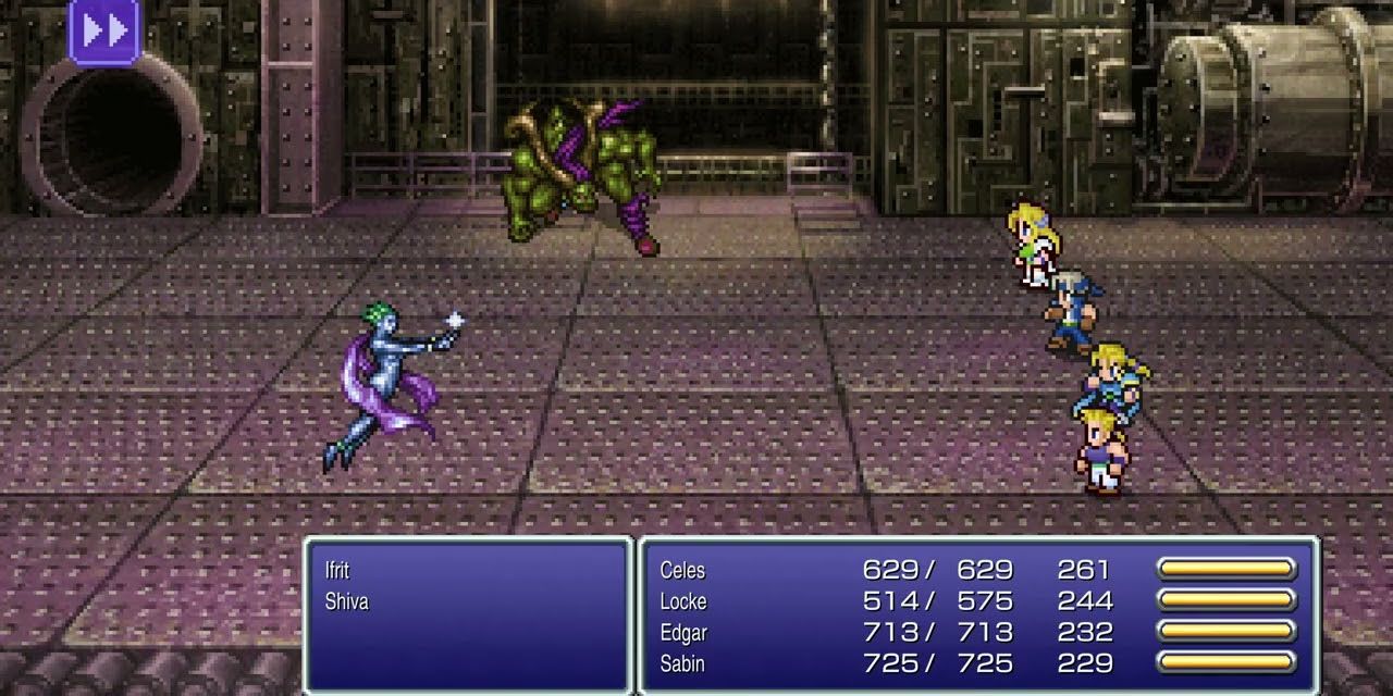 Shiva lucha junto a Ifrit en Final Fantasy VI Pixel Remaster