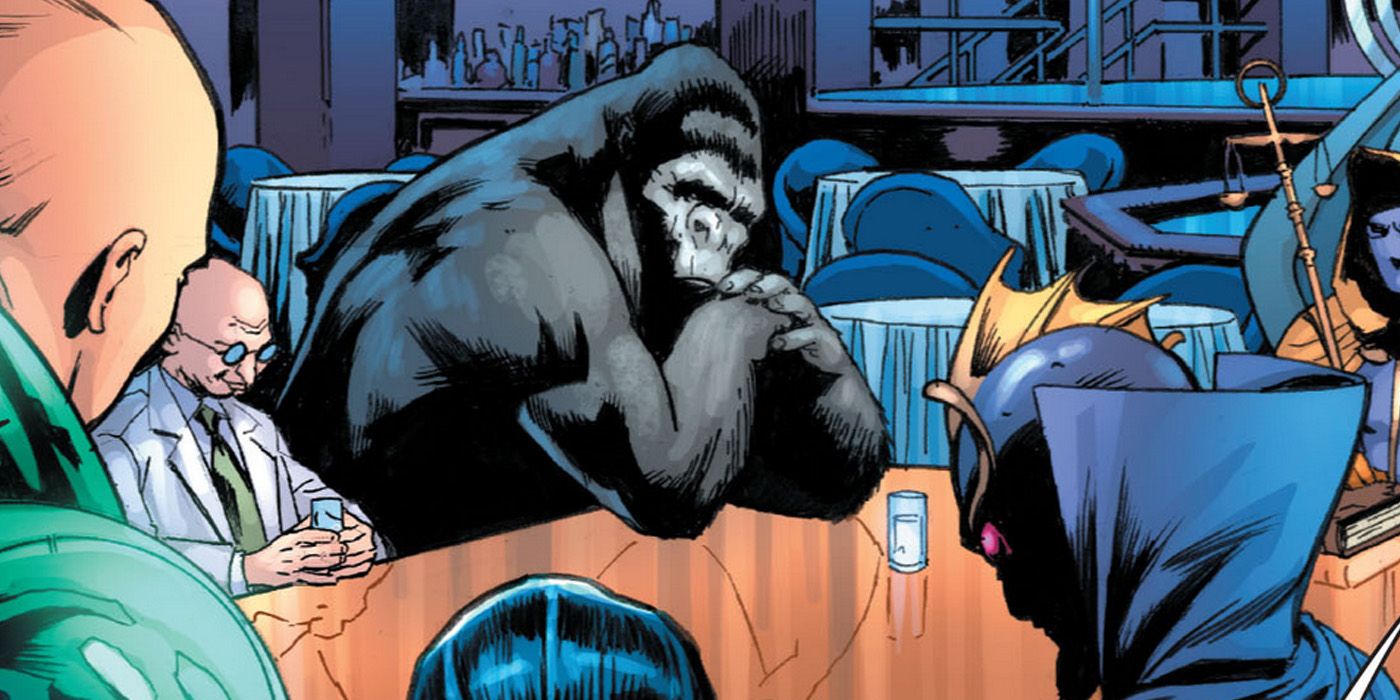 Grodd participa de uma reunião com outros supervilões. 