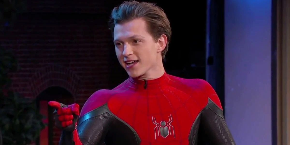 Tom Holland in his Spider-Man: Far From Home suit