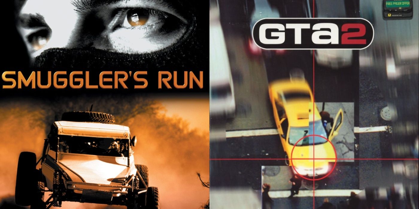 Split image of Smuggler's Run and Grand Theft Auto 2 cover art.