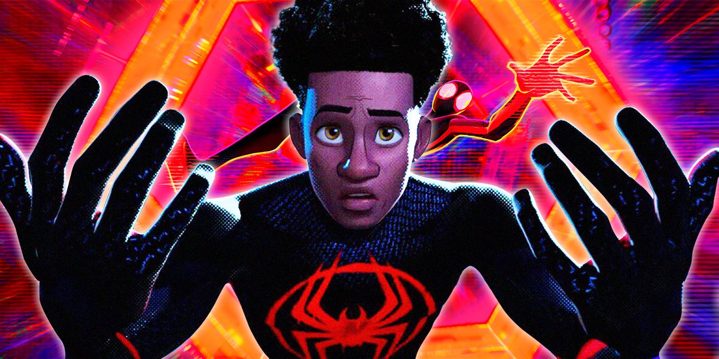 Spider-Man: Across The Spider-Verse' Miles Morales holding out hands