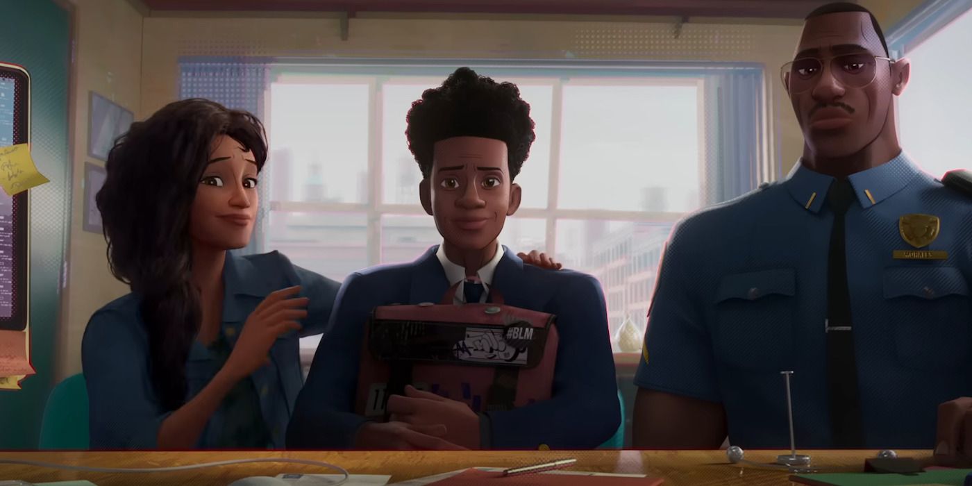 Spider-Man: Across the Spider-Verse has Rio and Jefferson with Miles in a school meeting