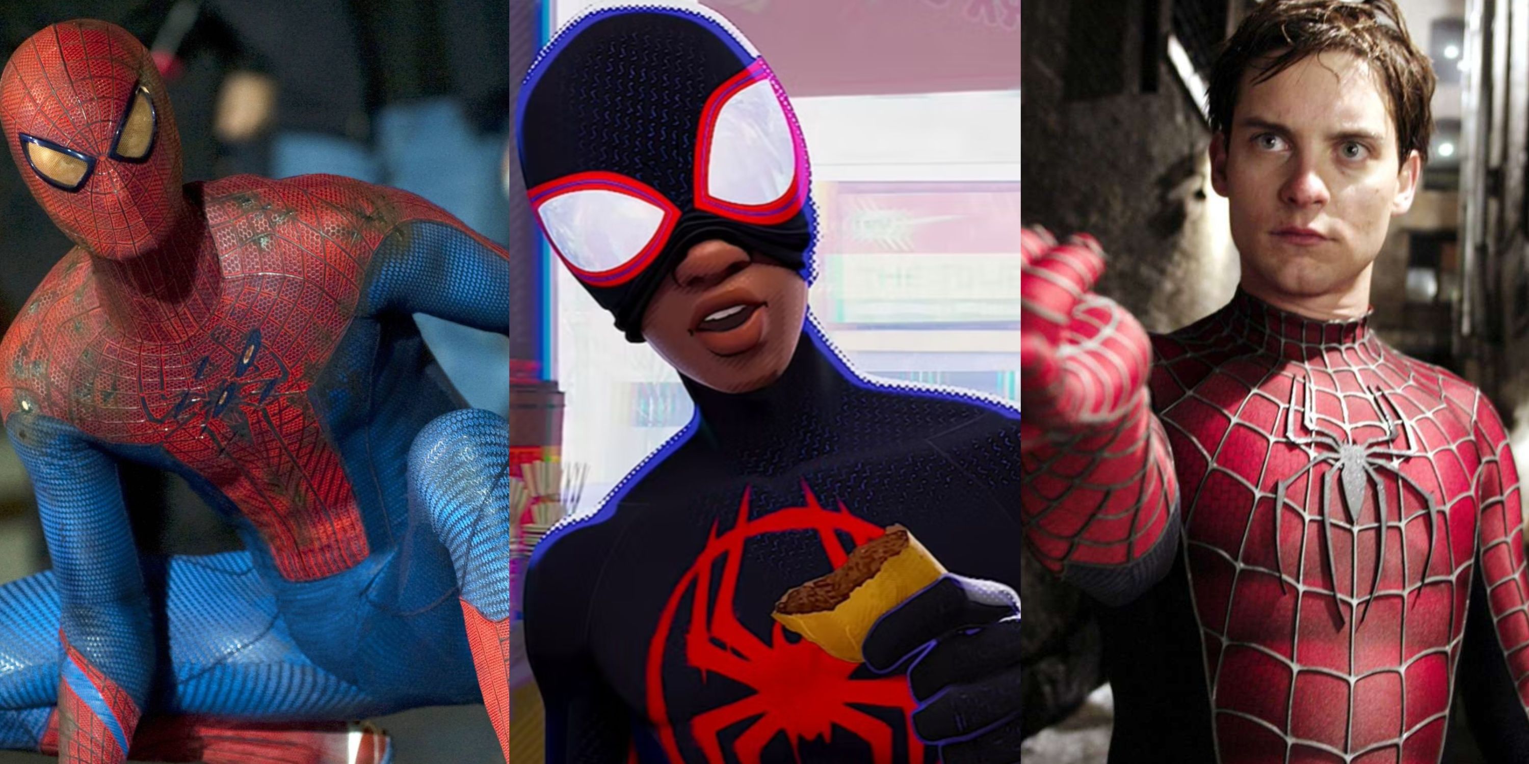 Split image of Amazing Spider-Man, Miles Morales and Spider-Man feature