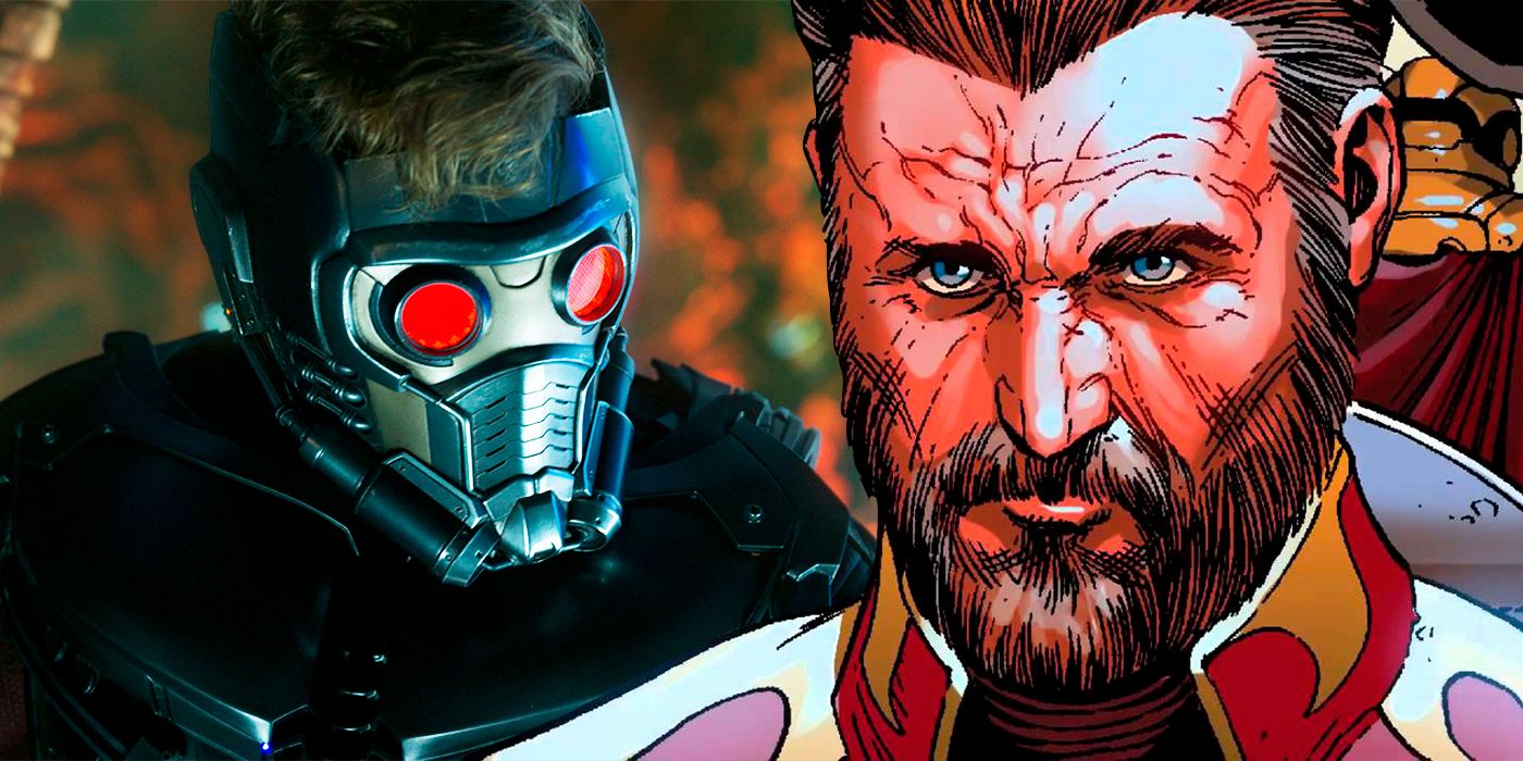 Guardians of the Galaxy's Star-Lord next to his father, J'son, from Marvel Comics