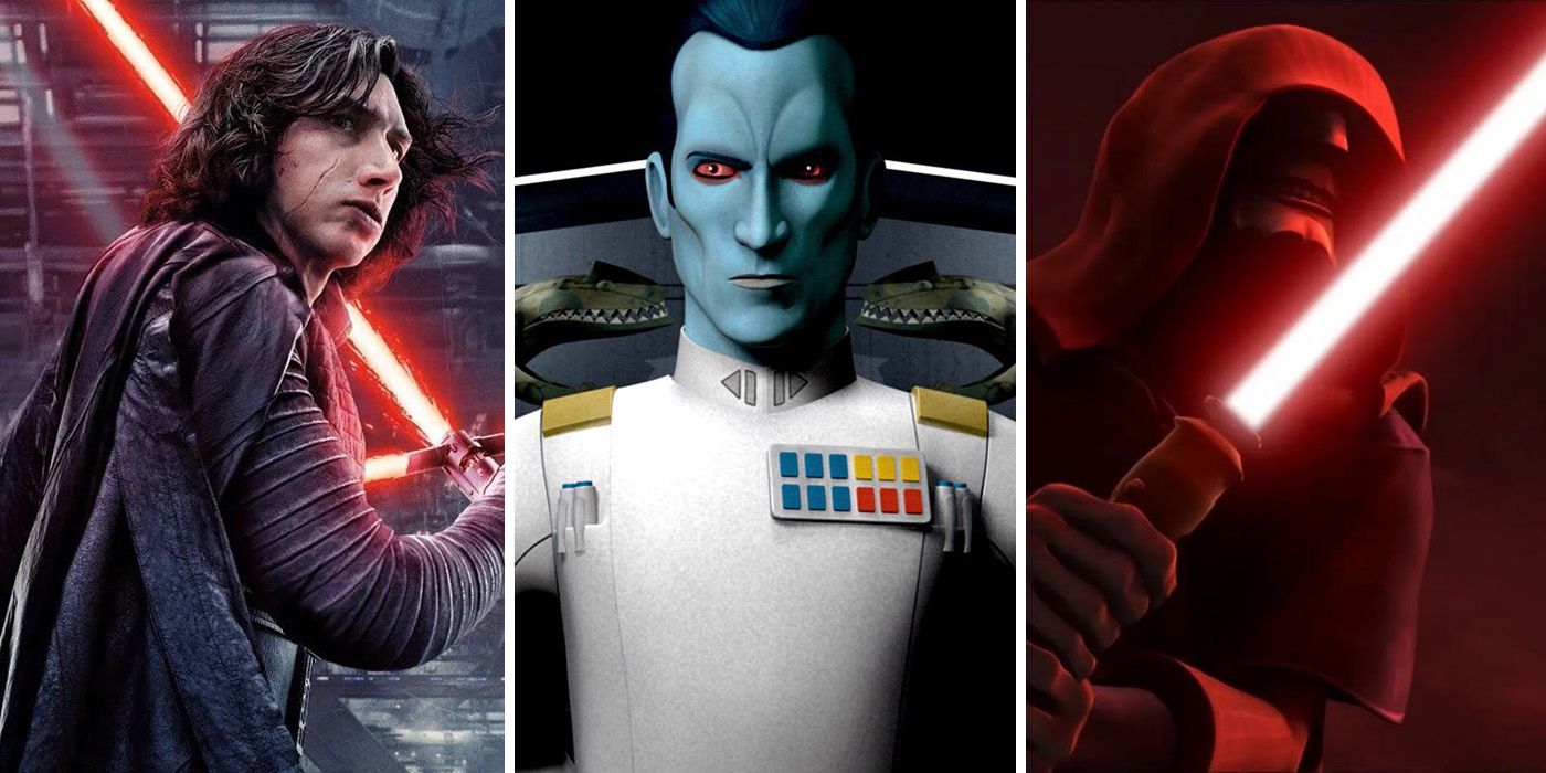 Kylo Ren, Thrawn in Star Wars Rebels and Palpatine in The Clone Wars