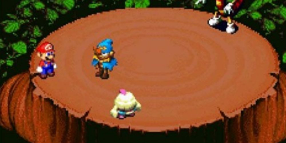 Geno se prepara para a batalha em Super Mario RPG