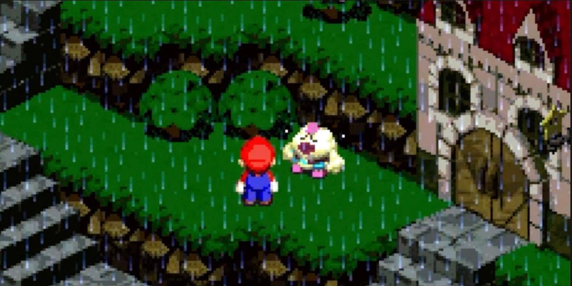 Mallow chora tanto que causa chuva em Super Mario RPG