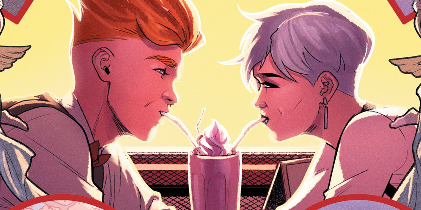 Jimmy Olsen shares a milkshake with Silver Banshee in Superman #5 (2023).