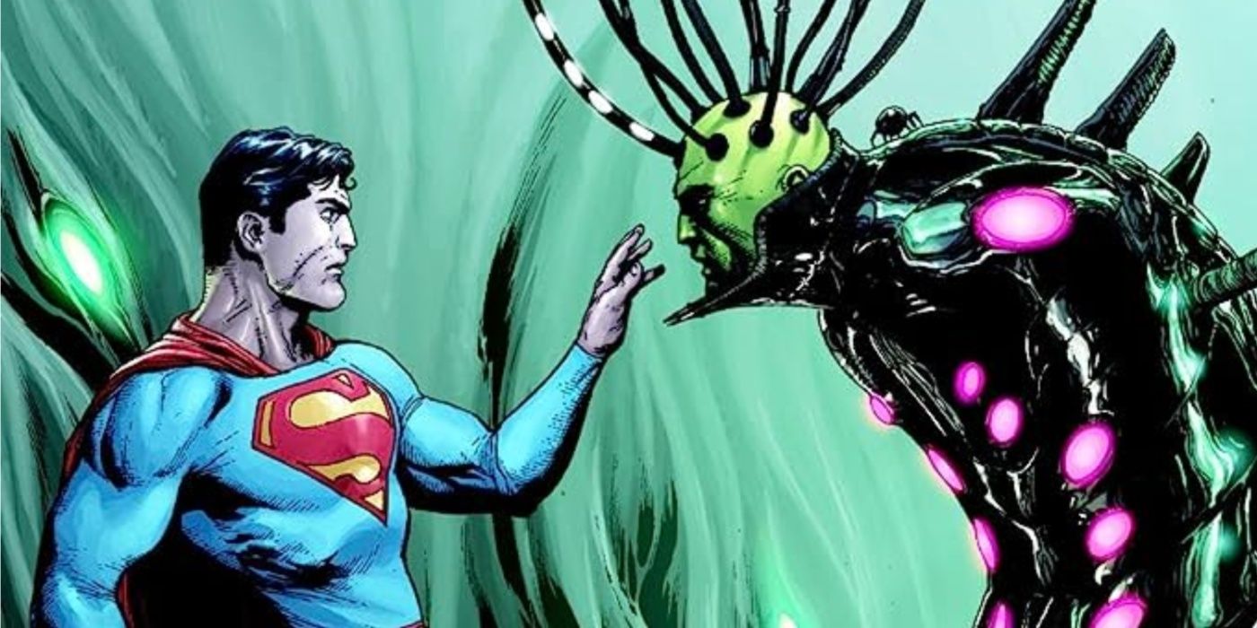 Superman facing Brainiac in cover art for the titular story arc.