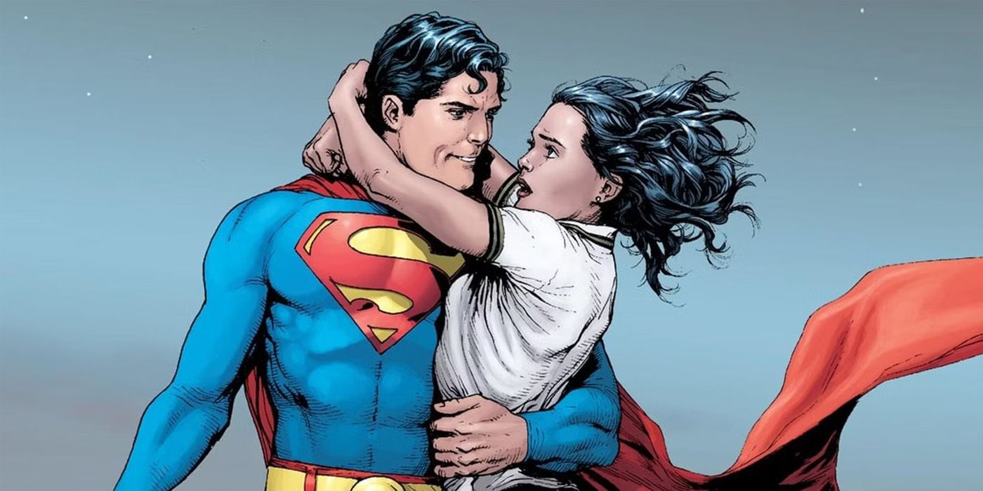 Superman flies with Lois Lane holding his neck in the comics.
