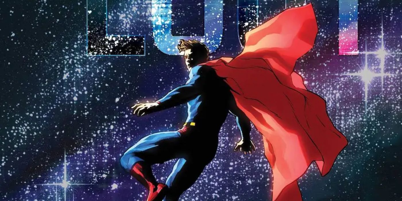 Superman looks around, lost in outer space in DC Comics Superman Lost