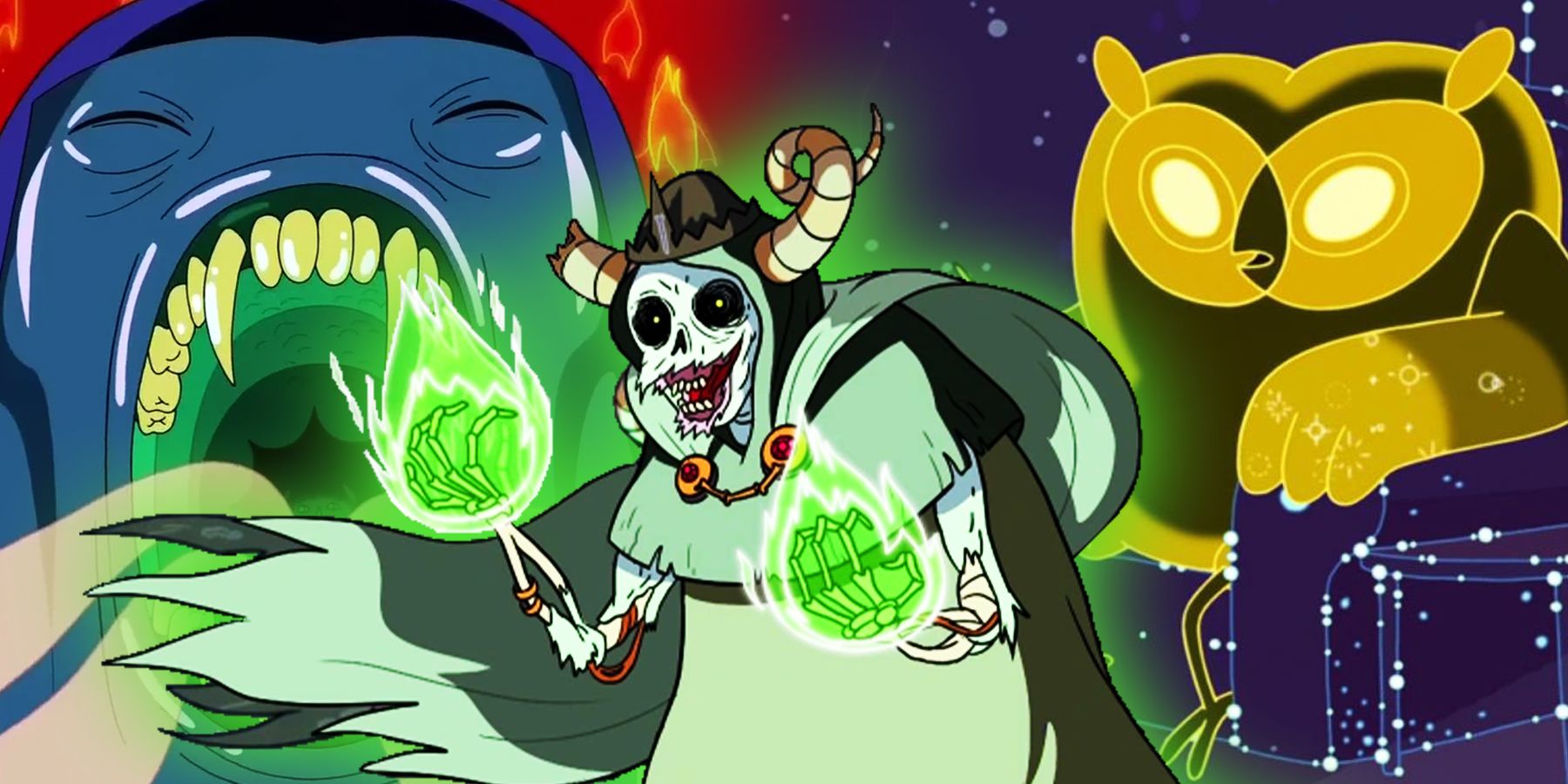 Hunson Abadeer, the Lich and the Cosmic Owl from show Adventure Time