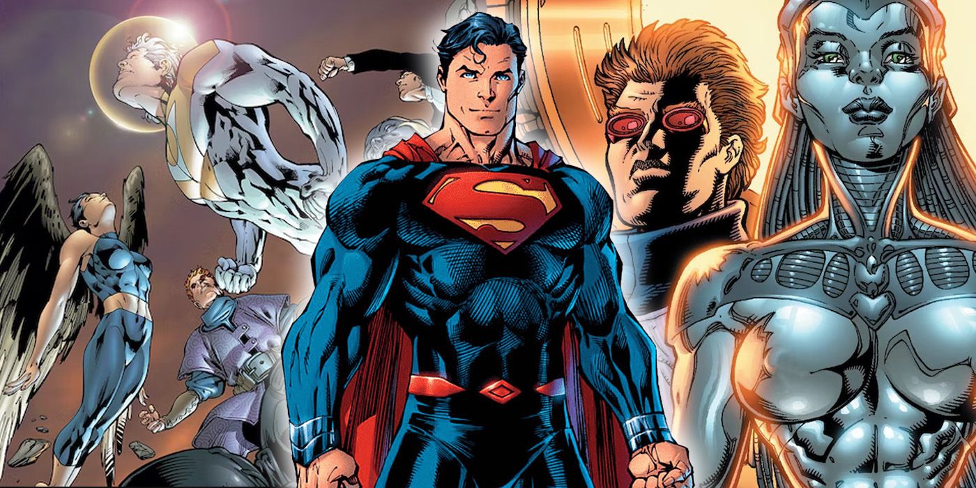 Members of the Authority alongside Superman.