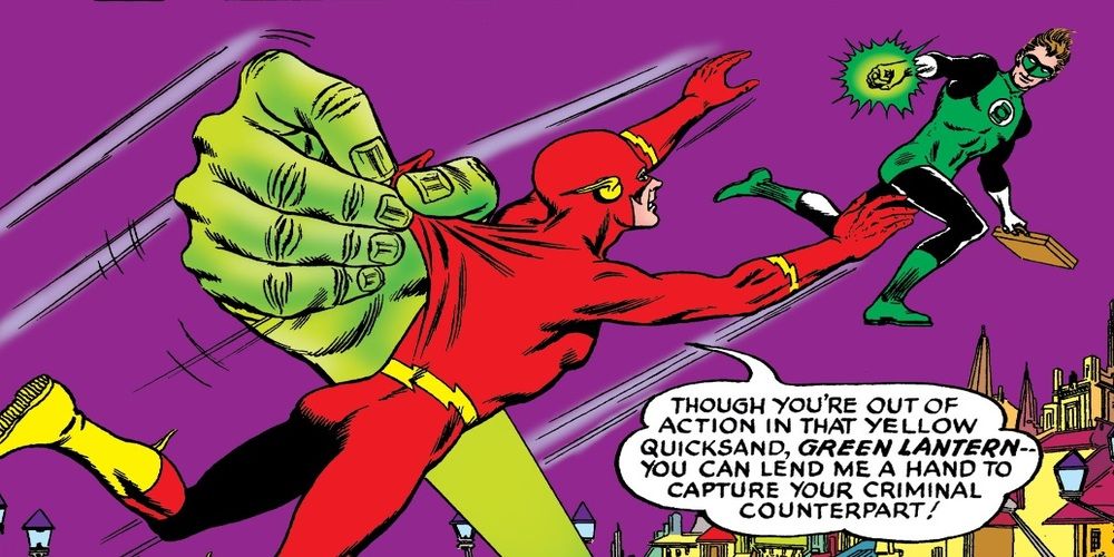 The Flash in the clutches of a false Green Lantern