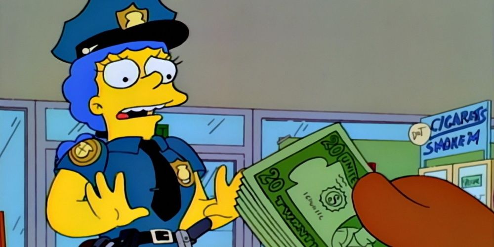Maggie refuses a bribe in The Simpsons Hill Street Blues parody