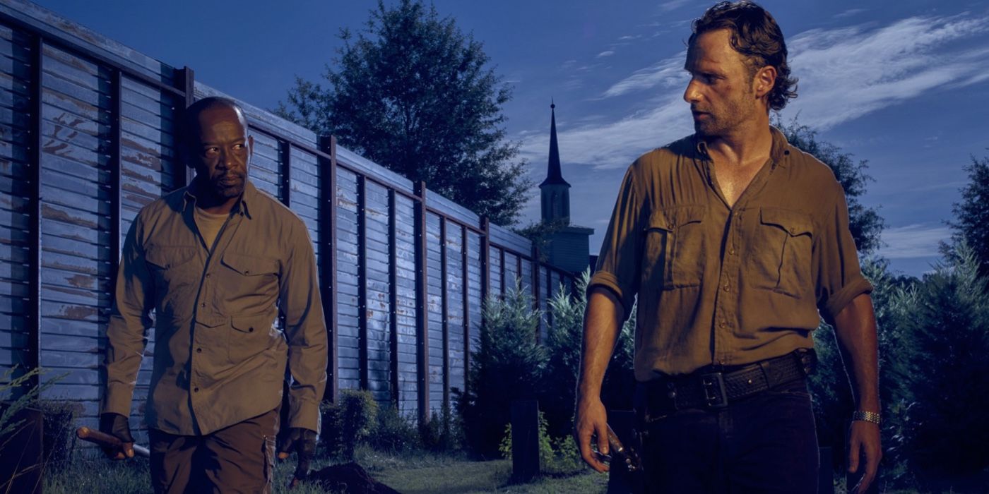 Morgan Jones e Rick Grimes em Alexandria em The Walking Dead