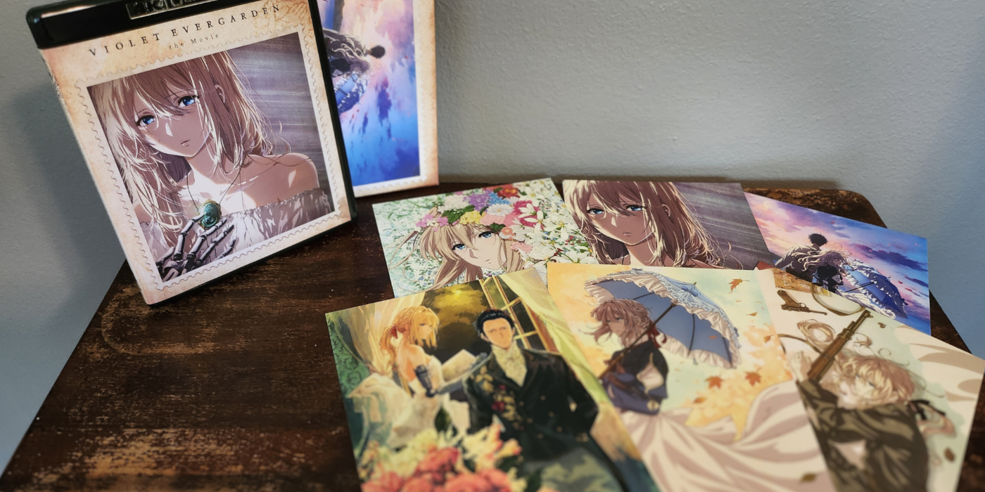 Violet Evergarden the Movie 4K collection box set and additional art cards.