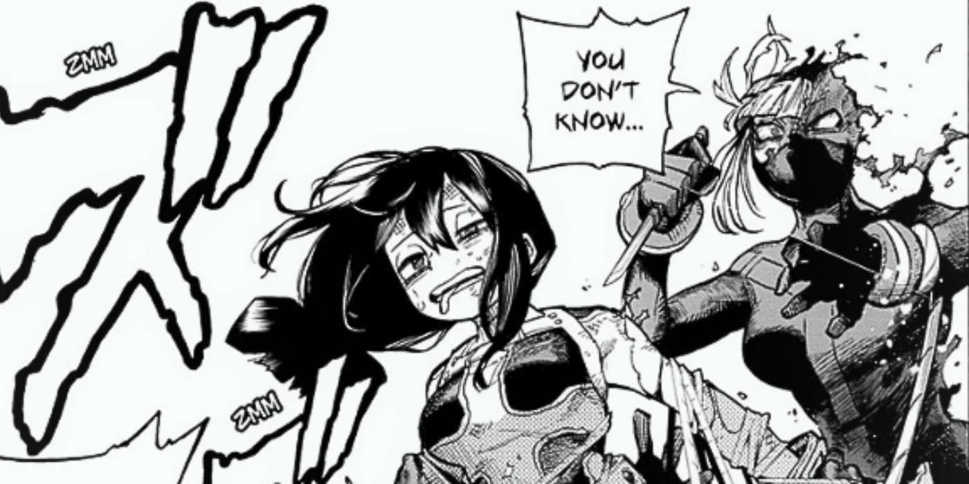 My Hero Academia 392, Toga defeating Froppy in battle